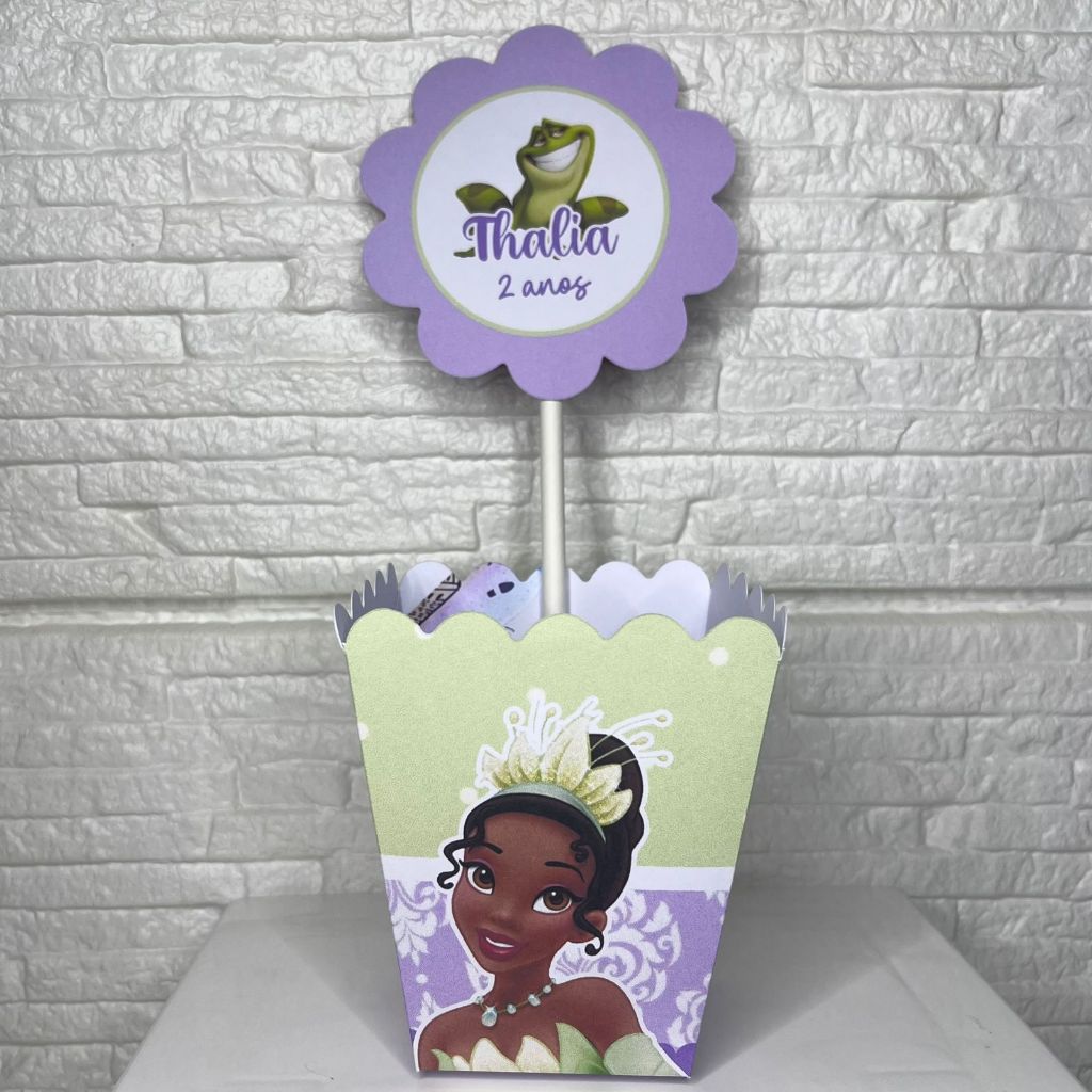 Cachepô Personalizado - Centro de mesa A PRINCESA E O SAPO - PRINCESA TIANA | Lembrancinha Decorativa | COLADO