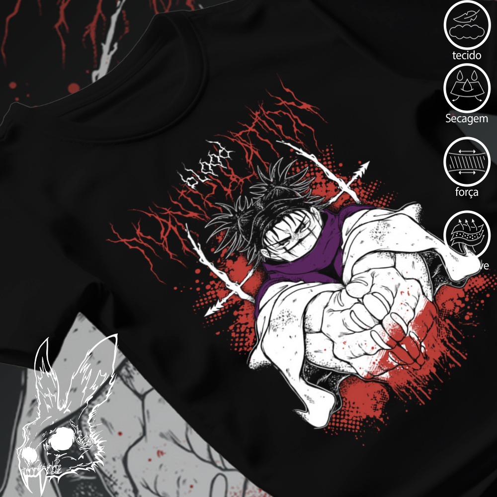 Camiseta Basica e OVERSIZED Blood Manipulation Choso Mark Jujutsu Kaisen Anime Unissex em Oferta na Shopee