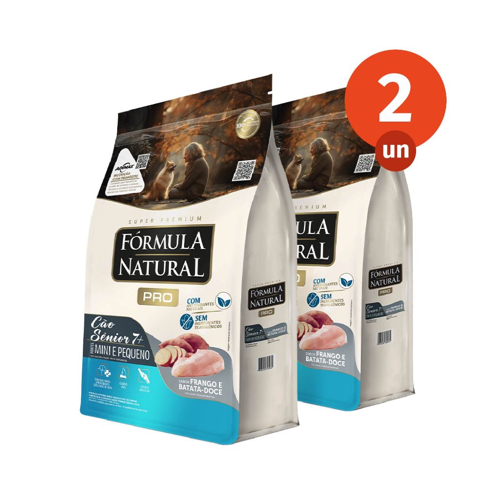 Kit 2 Ração Fórmula Natural Pro Cães Sênior Porte Mini e Pequeno 2,5kg Adimax Total de 5kg
