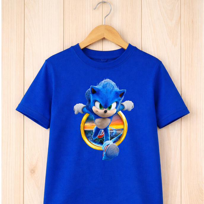 Camiseta Infantil Sonic Corrida dos Anéis – 100% Algodão Estilosa Confortável Personagem Criança Feliz e animada