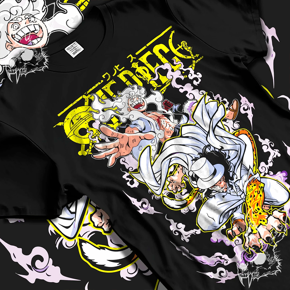 Camiseta Básica e OVERSIZED Estampada Monkey D Luffy Gear 5 X Rob Lucci Anime One Piece -Dead Bunny