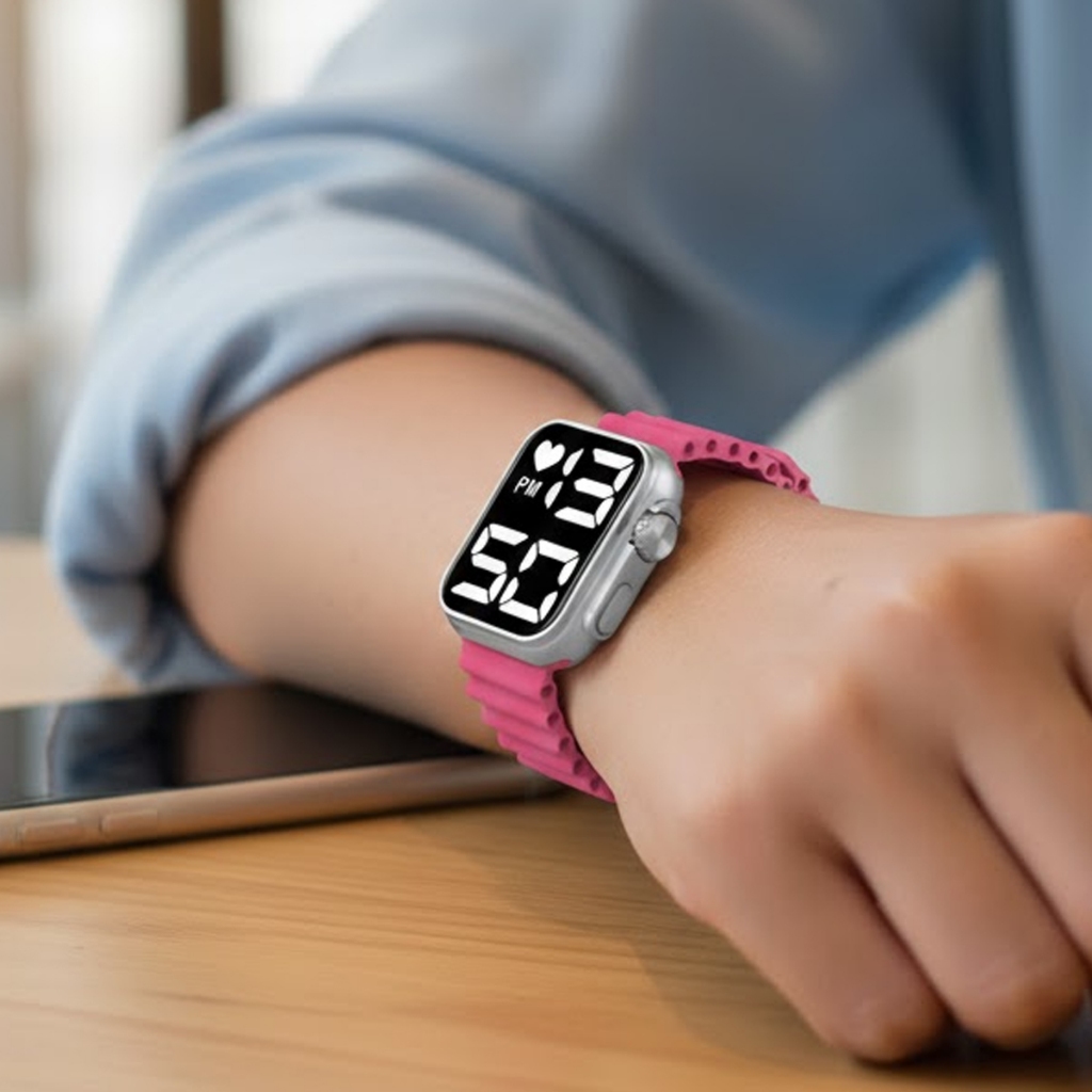 Relógio Como configurar Relógio Digital LED Touch Eletrônico Laze Estudantes Esporte Relógio Masculino Feminina