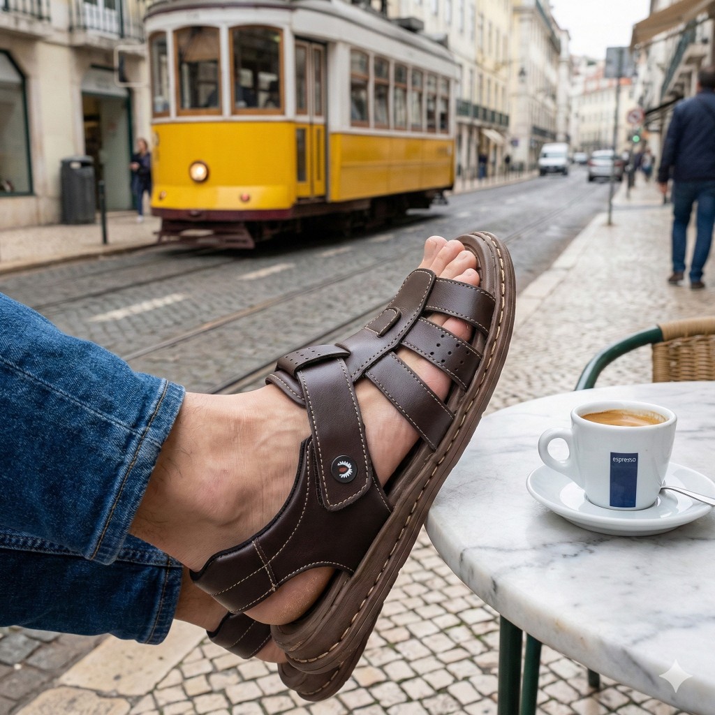 Sandália Masculina Conforto Ortopédica Anti Stress Franciscana Anatômica Leve
