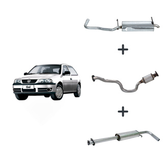 Kit Escapamento Silencioso Traseiro + Intermediario + Catalisador Gol 1.0 8V G3 G4 2001 á 2009 em Oferta na Shopee