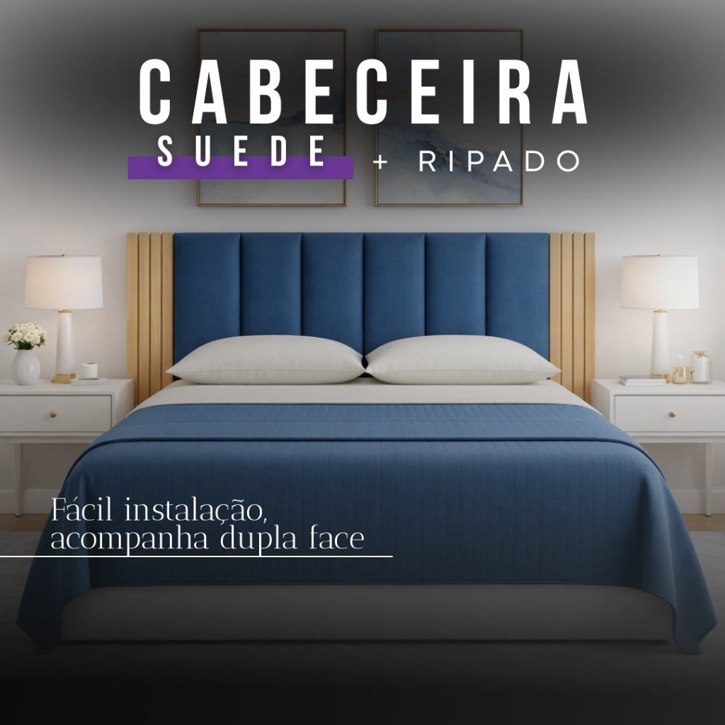 Combo Cabeceira Com Painel Ripado MDF King 12p Queen 10p Casal 9p Solteiro 7p Quarto Moderno em Oferta na Shopee