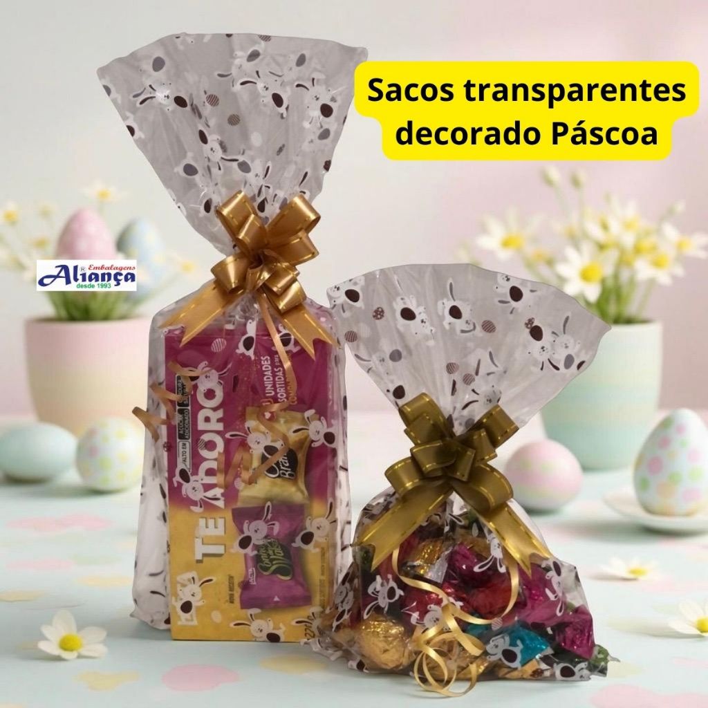 50 Sacos Transparente Decorado Chocolate Tamanhos a Escolha em Oferta na Shopee