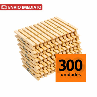 Kit 300 Prendedores de Roupa Madeira – Pregadores Reforçados Multiuso em Oferta na Shopee