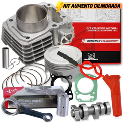 Kit Cilindro Motor Cg 125 Fan / Nxr 125 Bros (Pistão, Anéis, Juntas) 2009 a 2015