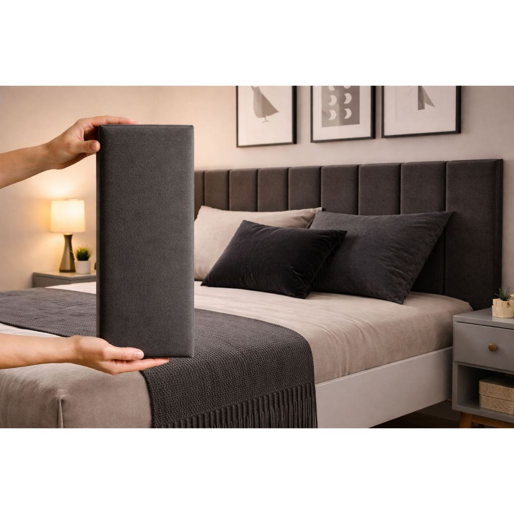 Kit Cabeceira Estofada Modular 45x20cm Cama Solteiro Casal Queen King Decora Quarto Pronta Entrega