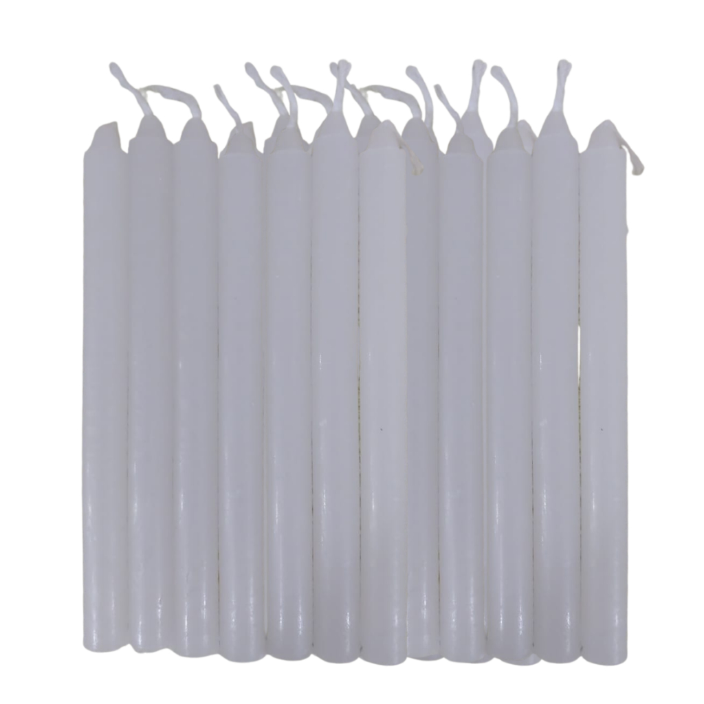 Kit  velas Palito Branca de Parafina Pura 16 cm