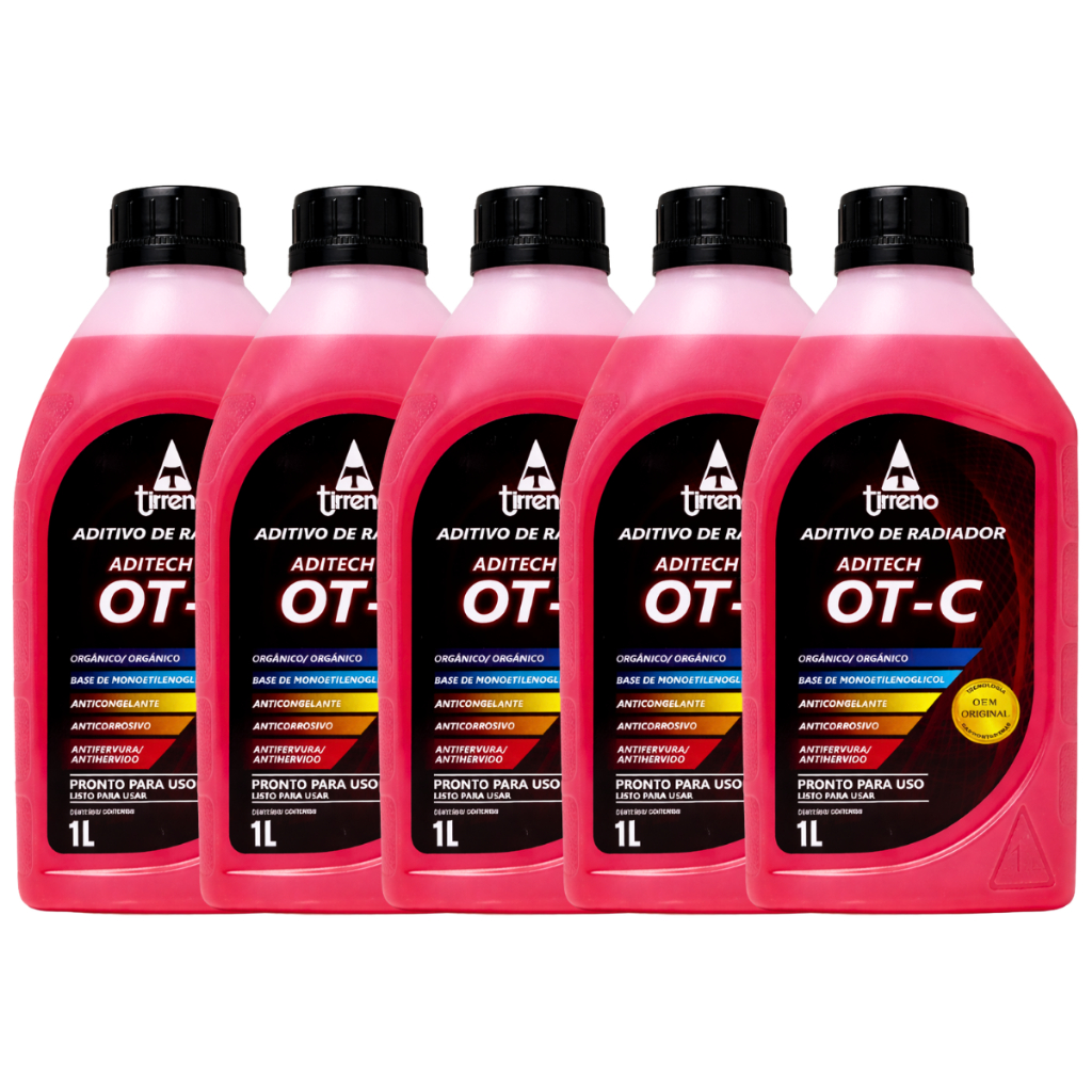 5 Aditivo Radiador Tirreno Otc Pronto Uso Organico Laranja