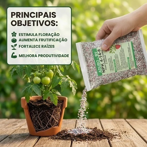 Adubo Mineral Npk 04-14-08 Fertilizante Para Plantio E Manutenção Flores Frutíferas E Hortas Granulado em Oferta na Shopee