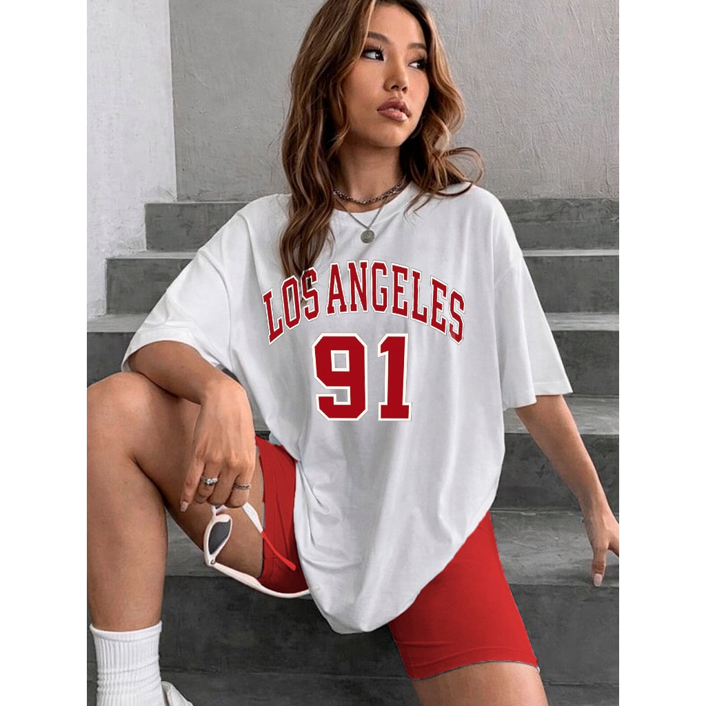 Camiseta Blusa Oversized T-shirt Algodão Puro Feminina Camisa Academia Street Largo Blogueira Gym