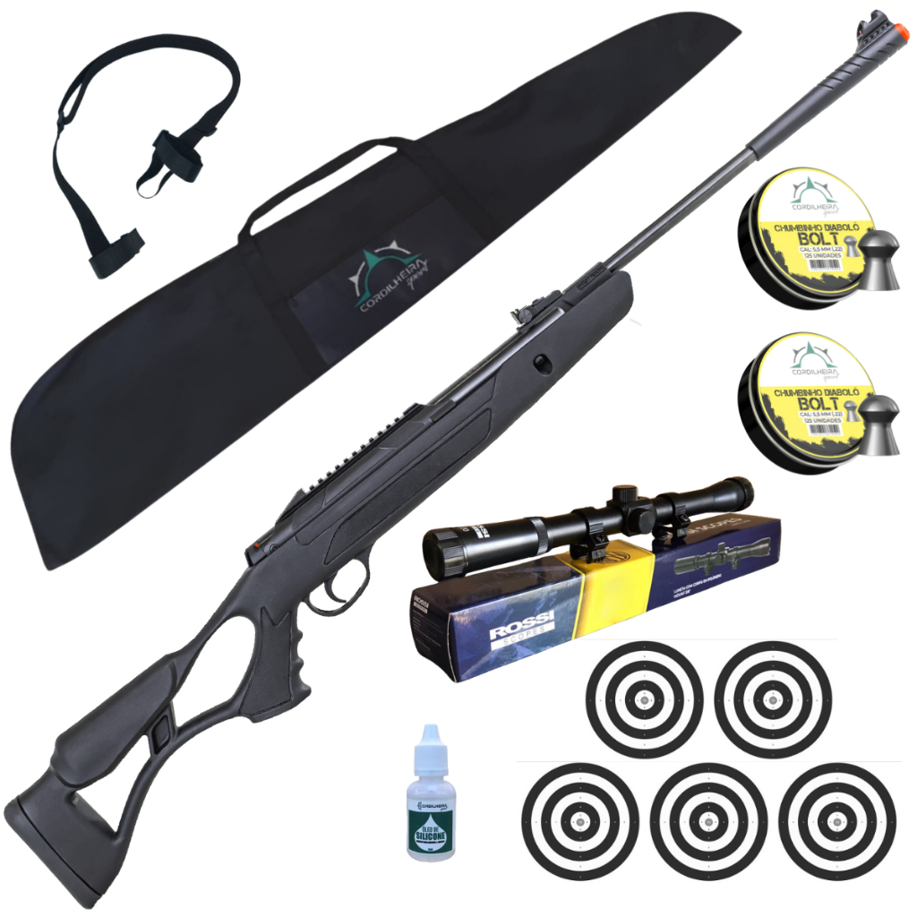 Carabina de Pressão Hatsan Airtact Pd 5,5 Gás Ram 60 kg - Escolha seu Kit: em Oferta na Shopee