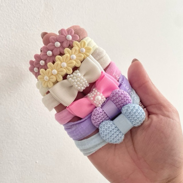 Kit 6 Faixinhas para Bebê | Laços para Recém-Nascida | Saída de Maternidade em Oferta na Shopee