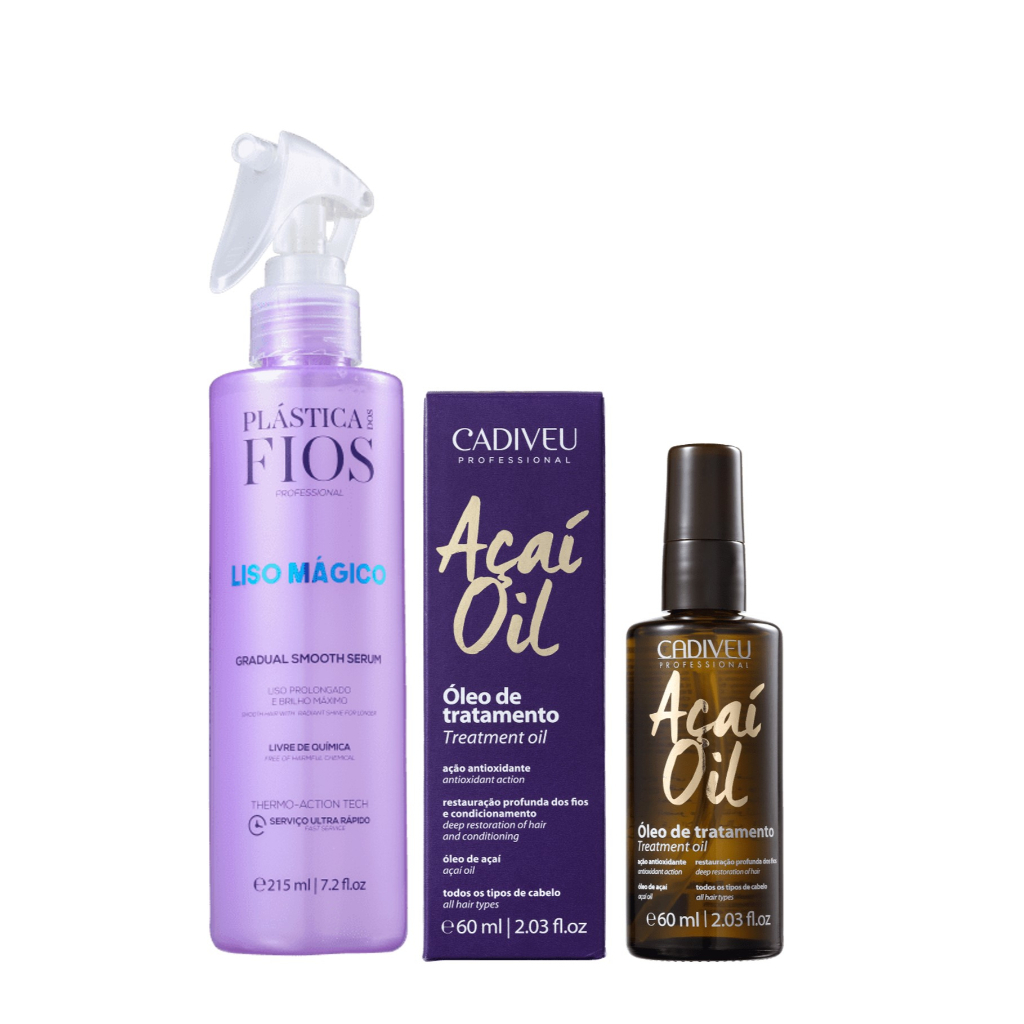 Kit Cadiveu Liso Magico + Açaí Óleo 60ml