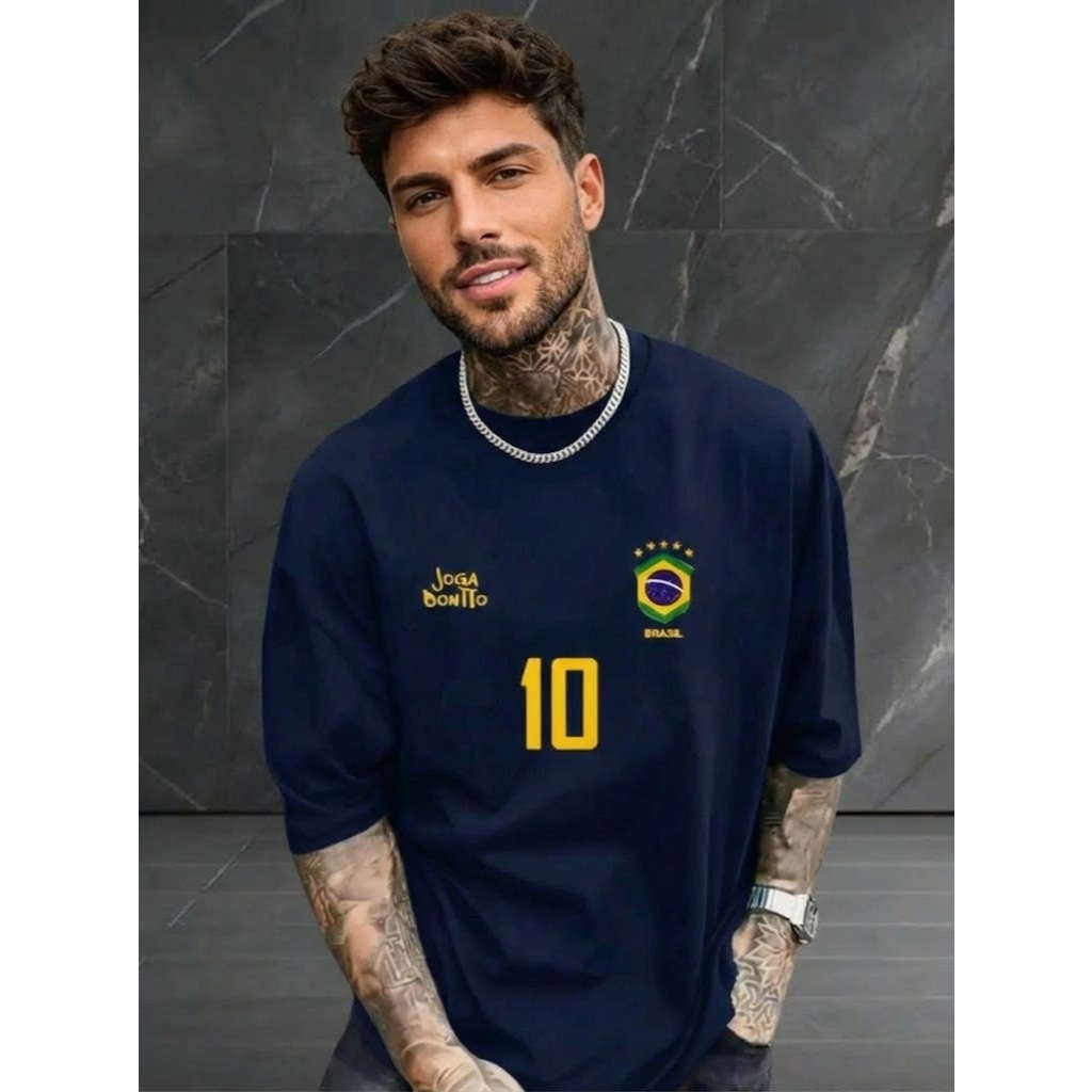 Camiseta Oversized Brasil Copa Verde Amarelo Hexa Camisa Estilosa Brasileira