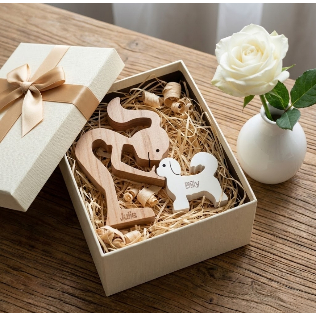 Escultura Personalizada Pet em Madeira MDF Presente Item Decorativo ao Cachorro ou Gato