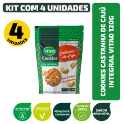 Kit Cookies Castanha De Cajú Integral Vitao 120G - 4 Unidades