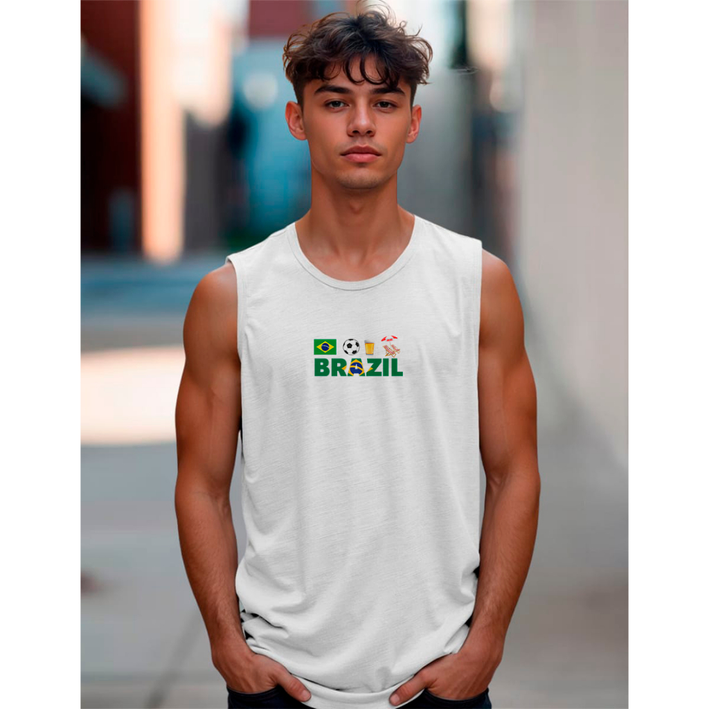 Camiseta Regata Brasil Mundo O Pais do Futebol 003