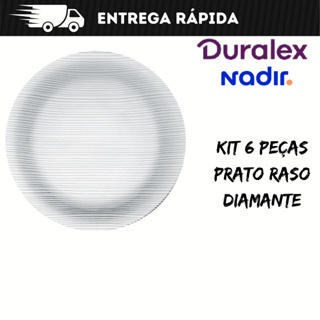 Kit 6 Pratos Duralex Diamante Raso - Nadir em Oferta na Shopee