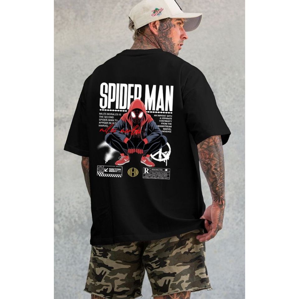 Camisetas Oversized Masculino e Feminino Estampado Diversas Estampas Filme Animação Aranha Material 100% Algodão