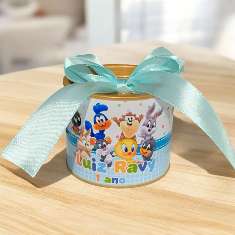 Tubolatas personalizado LOONEY TUNES BABY - FAZEMOS TODOS OS TEMAS - para cha de bebe, festas, lembrancinhas em Oferta na Shopee