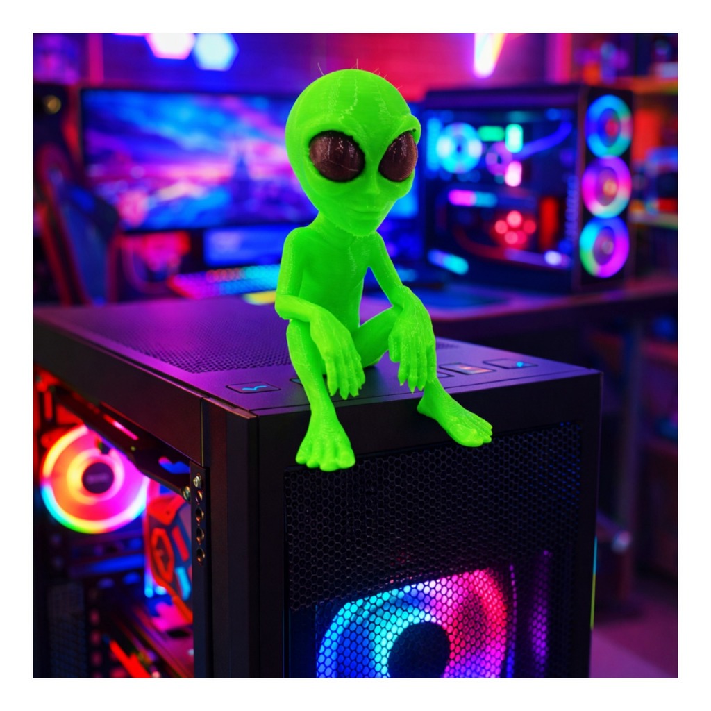 Boneco Et Alien Alienígena Pensador Extraterrestre Sentado