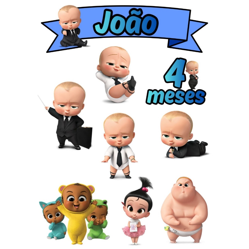 Topo De Bolo Tema Poderoso Chefinho Personalizado Mesversário E Aniversário Decoração