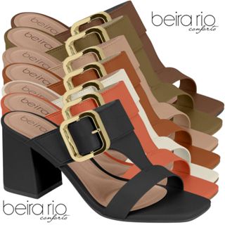 Sandália Feminina Tamanco Salto Bloco Médio Beira Rio Fivela Casual Aconchegante Tendência Original em Oferta na Shopee