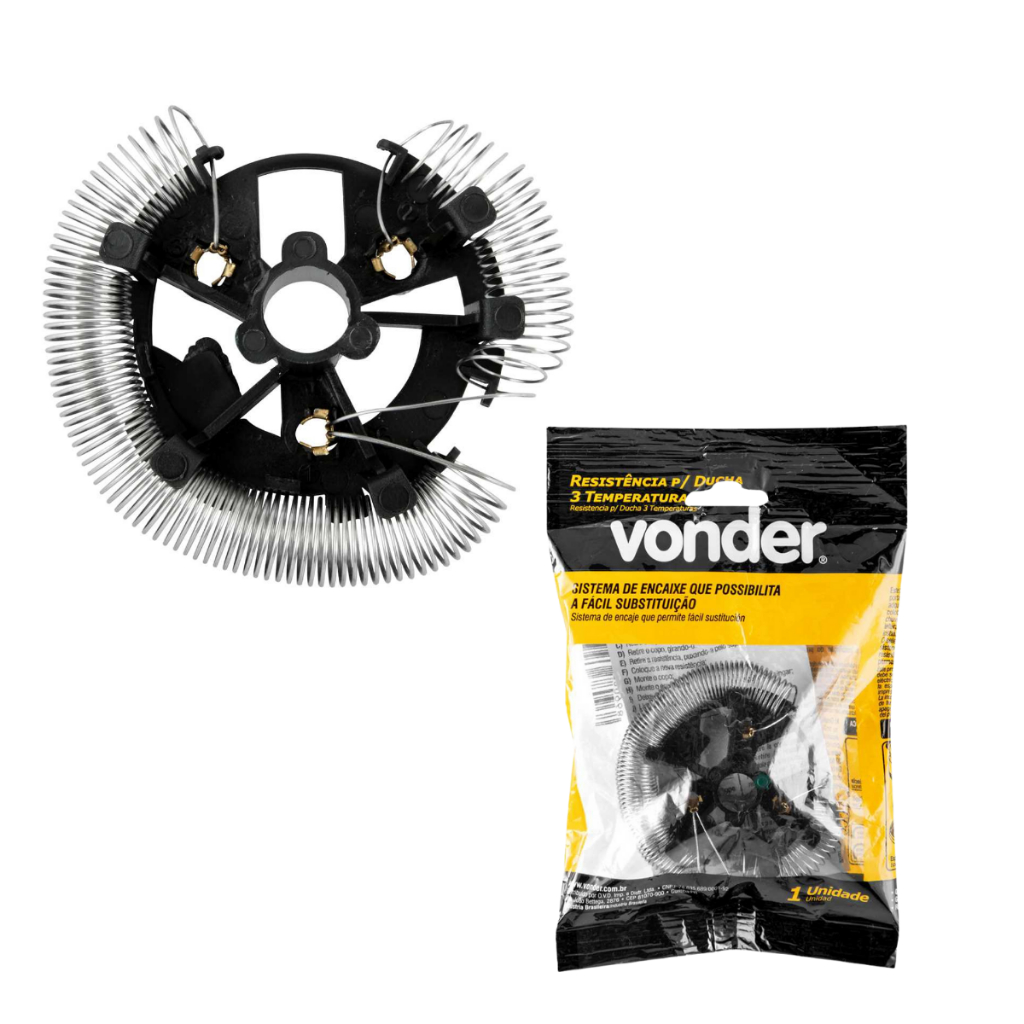 Resistência para Ducha 3 Temperaturas Vonder 4400W, nas voltagens 127V ou 220V Fácil encaixe em Oferta na Shopee