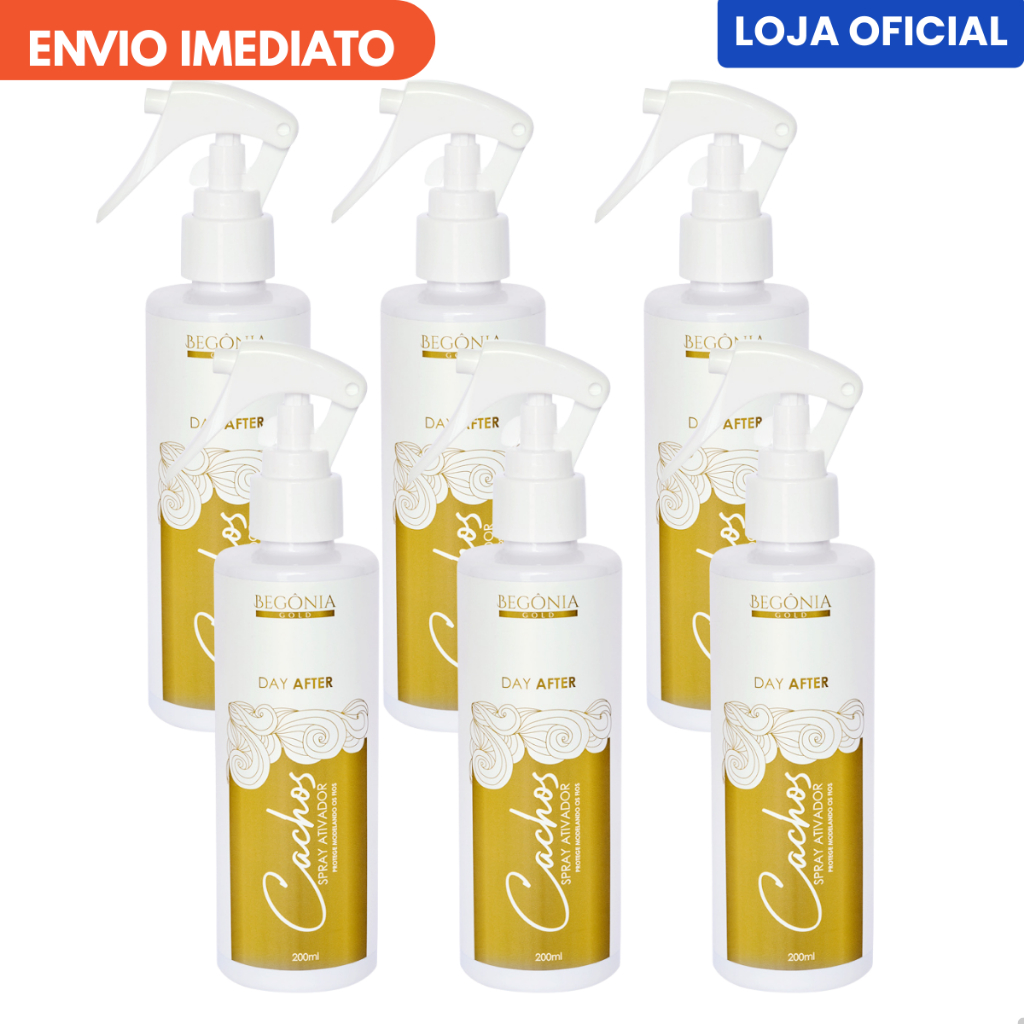 Ativador Cachos Spray 200ml Day After Definição Brilho Antifrizz Begônia Gold