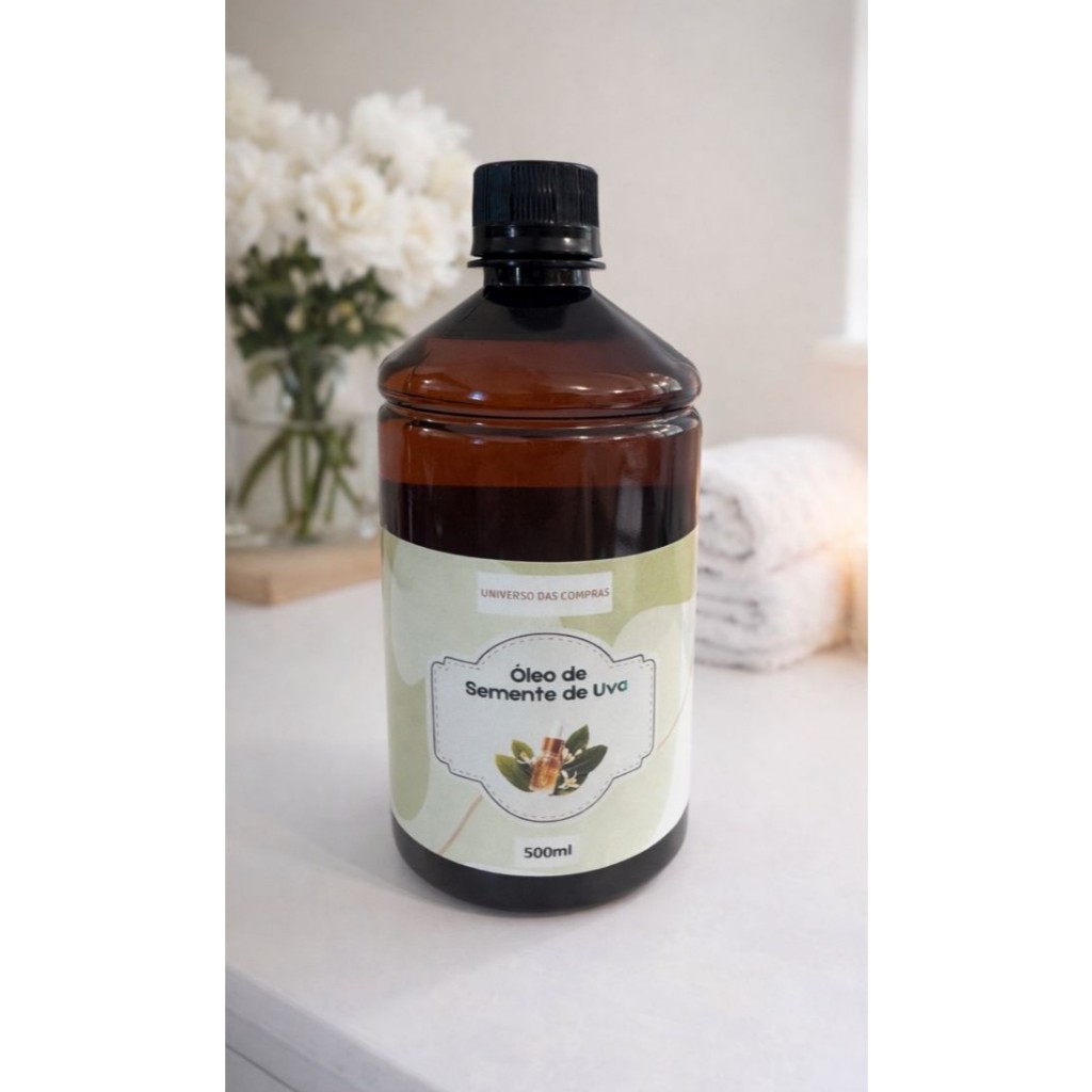 Oleo semente de uva 100%Puro para cremes, Sabonetes cosmenticos em geral 500ml em Oferta na Shopee