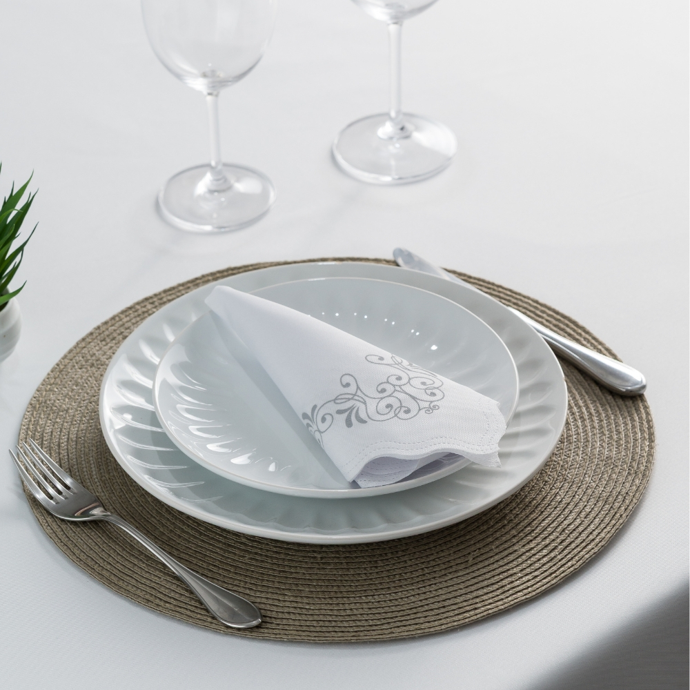 Guardanapo de Tecido Estampa Premium Oxford Kit Acabamento a Laser 33 x 33 CM Mesa Posta