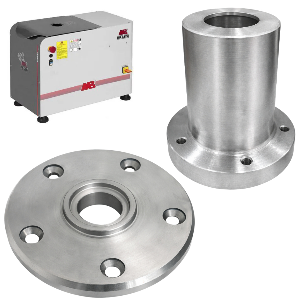 Conjunto Corpo Mancal E Flange Para Masseira Braesi 25kg