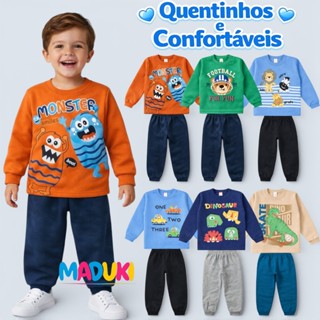 Kit 4 Peças Moletom Masculino Infantil Juvenil Outono Inverno 1 a 16 em Oferta na Shopee