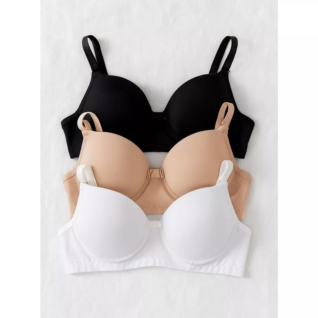 Sutiã Reforçado Básico De Microfibra Com Bojo e Alças Ajustáveis / Sutian Liso Confortável Versátil em Oferta na Shopee