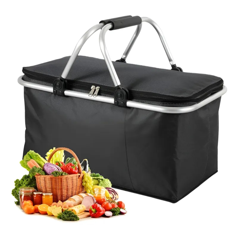 Bolsa Térmica Dobrável 30 Litros Cooler Portátil Para Praia Camping Mercado e Viagens