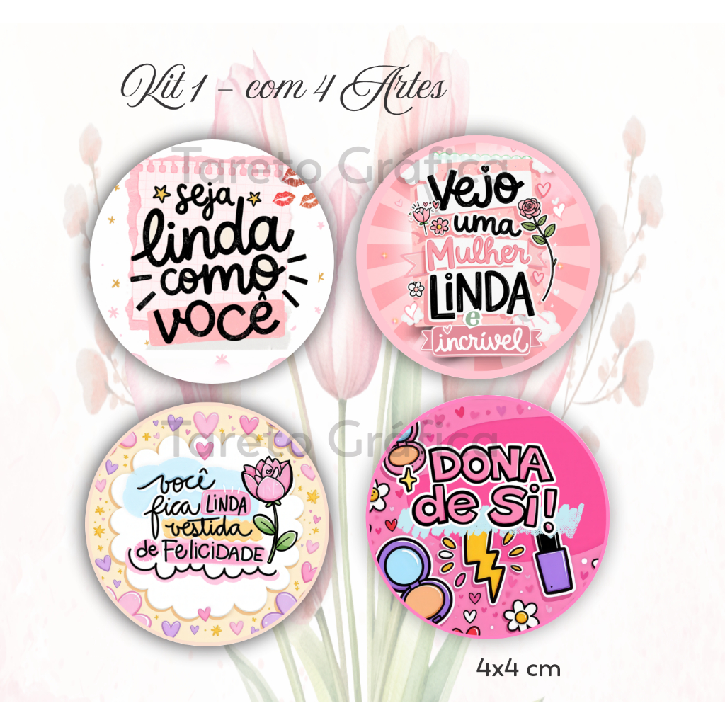 Kit 120 Adesivo Dia das Mulheres para Lembrancinhas – 4x4 cm em Oferta na Shopee