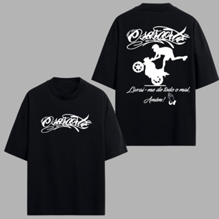 camiseta streetwear 244 grau não é crime camisa motoqueiro ossascorte deus me livre do mal favela em Oferta na Shopee