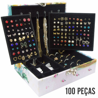 Kit Semi joias 100pçs OURO 18K E PRATA Folheadas P/ Revenda Atacado
