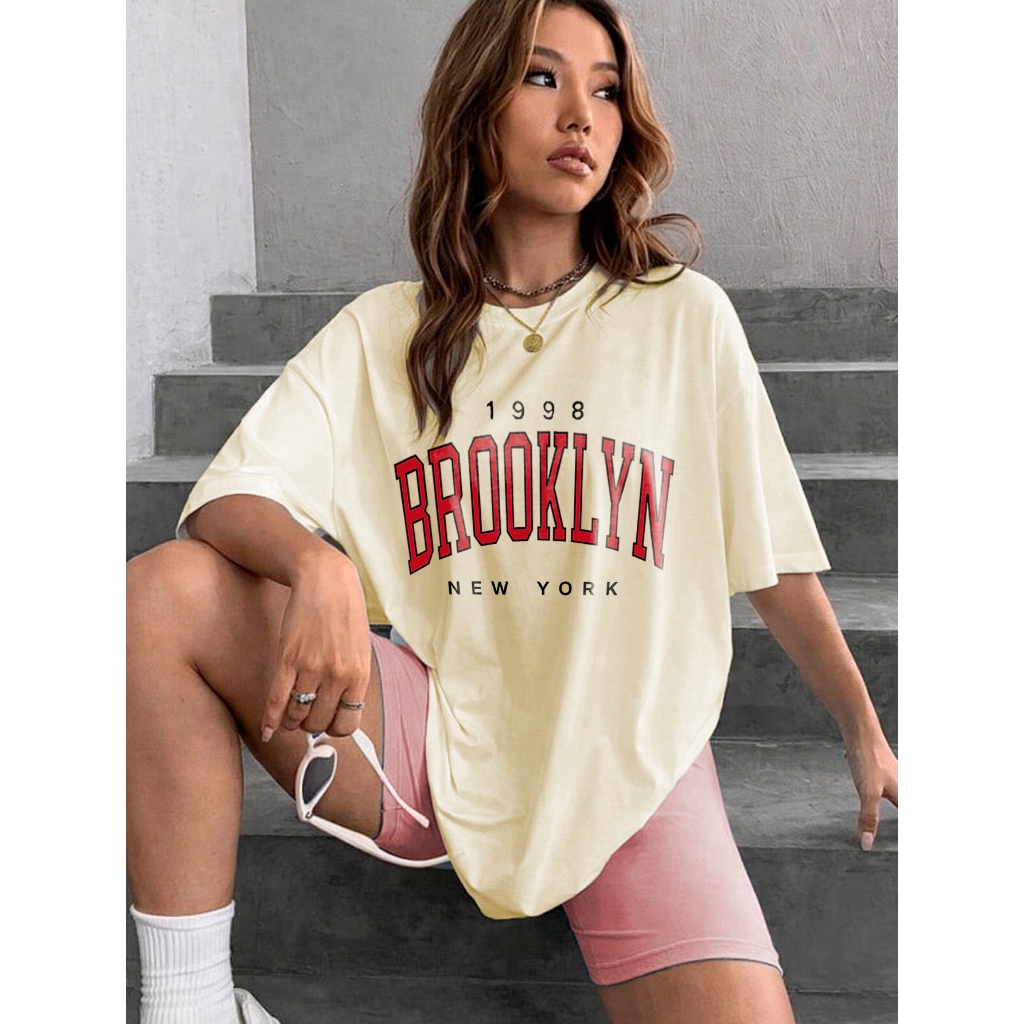 Camiseta Blusa Oversized T-shirt Algodão Cloud Dancer Feminina Camisa Academia Streetwear Camisetão
