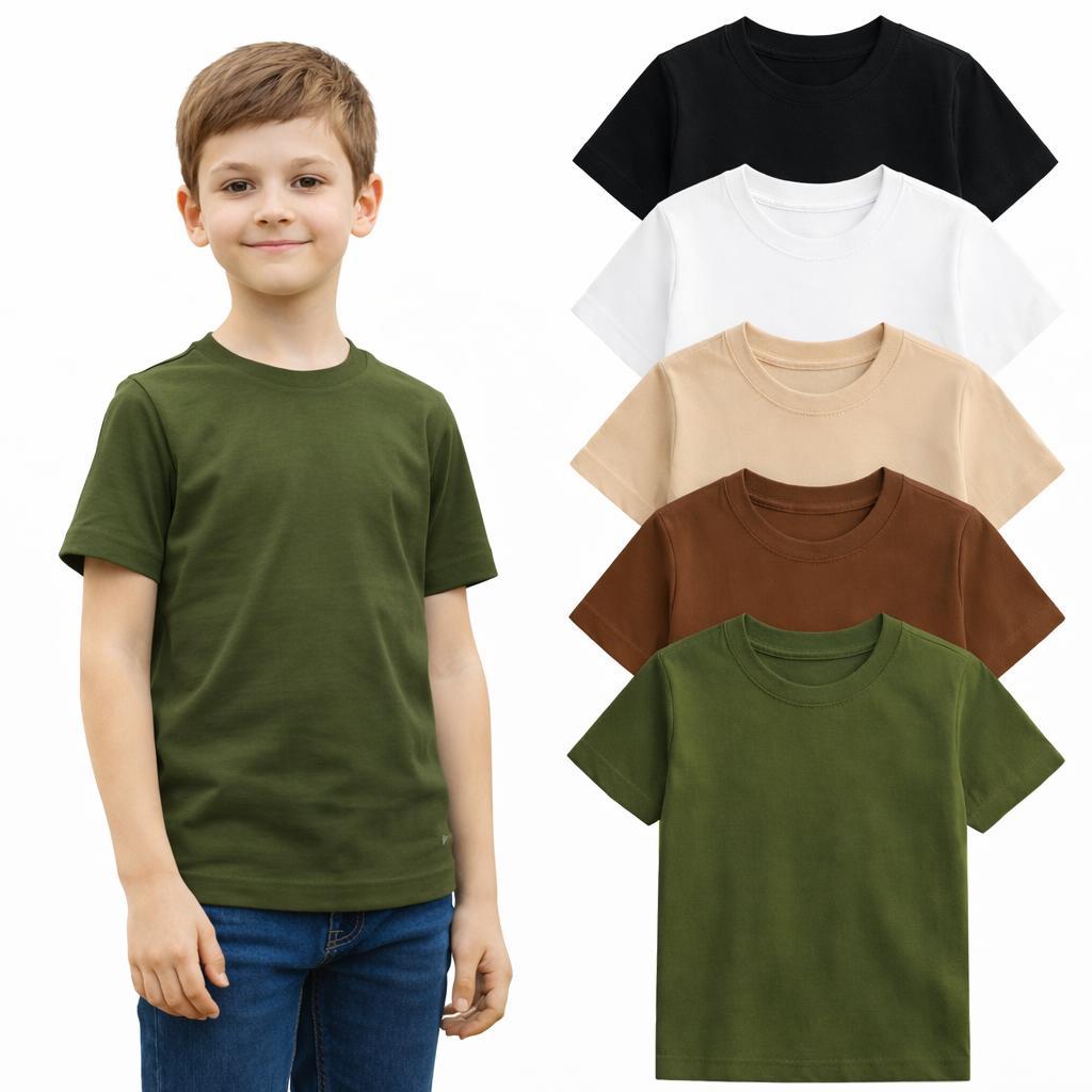 Kit 5 Camisetas Infantil Básica 100% Algodão