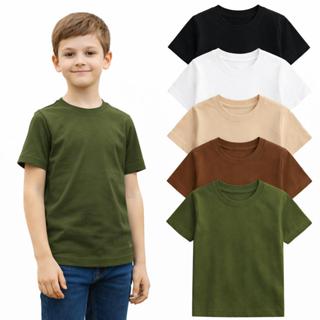 Kit 5 Camisetas Infantil Básica 100% Algodão em Oferta na Shopee