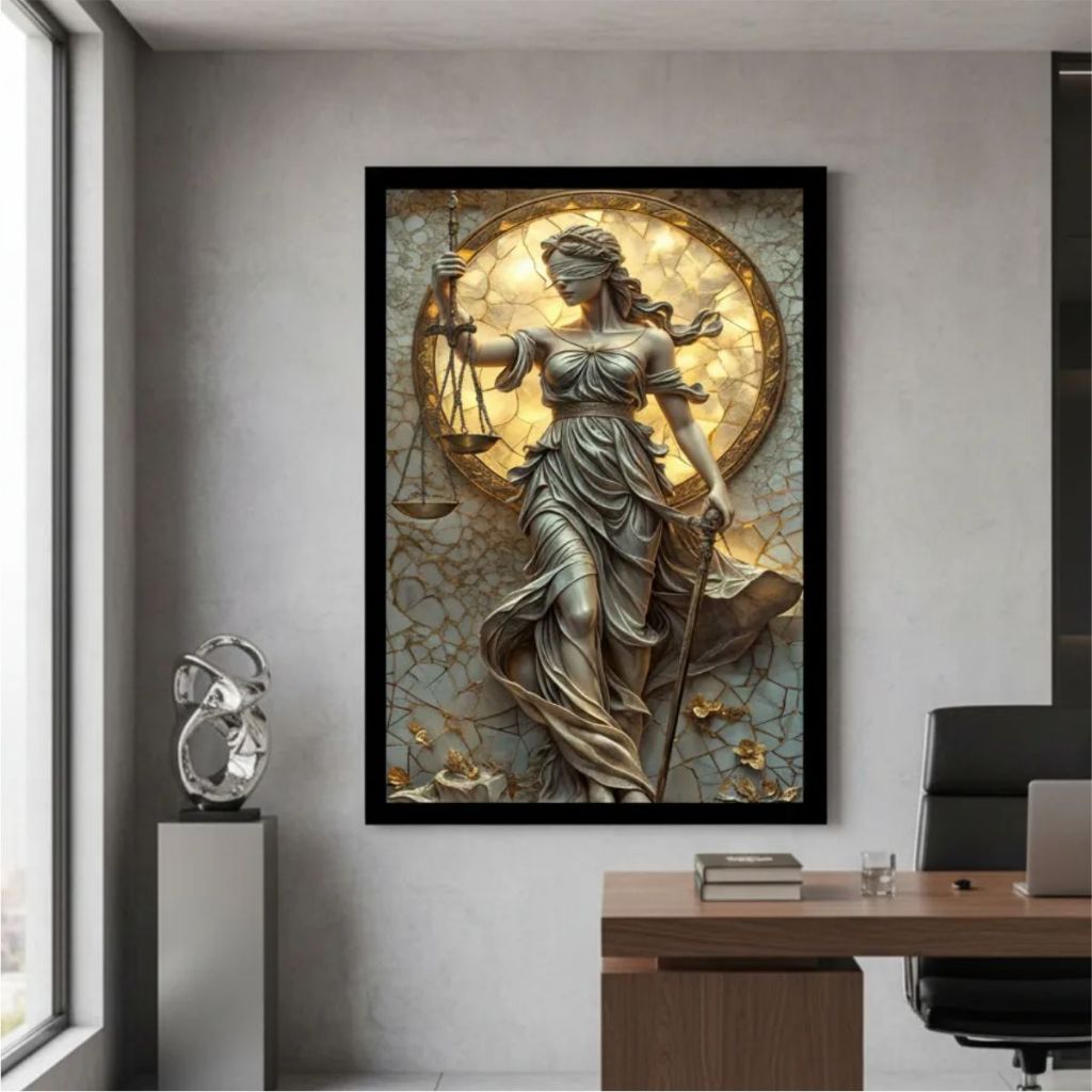 Quadro Decorativo Para Escritório Deusa Da Justiça Direito Advocacia Temis Decoração Themis Moldura Qualidade