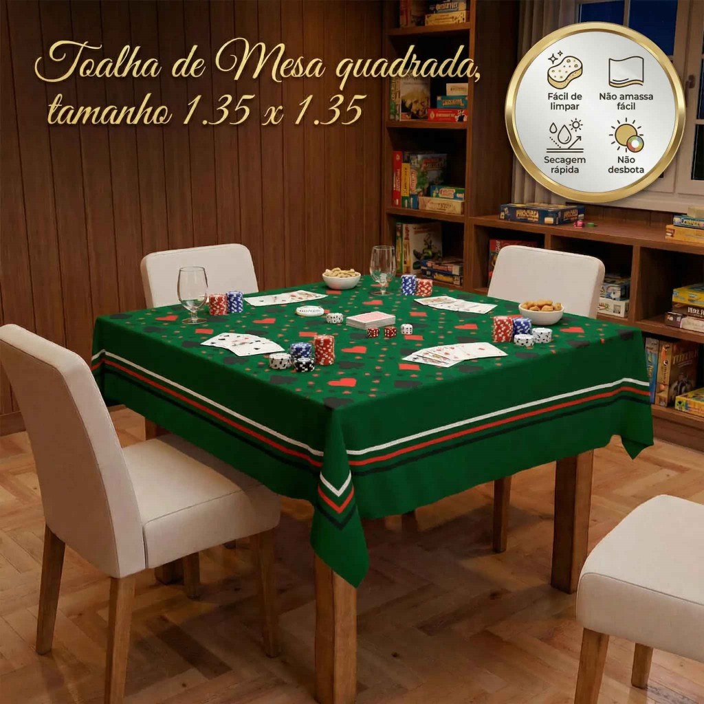 Toalha de Mesa Jogo para Baralho Quadrada 1,35 x 1,35 cm em Oferta na Shopee