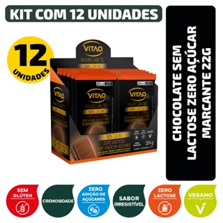 Kit Chocolate Sem Lactose Zero Açúcar Marcante 22G - 12 Unidades em Oferta na Shopee