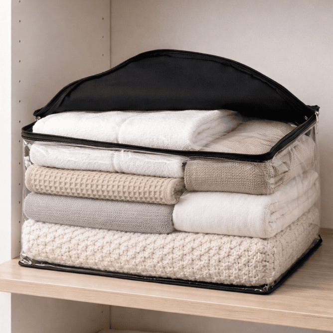 Kit com 10 Sacos Organizadores Multiuso Grandes com Zíper Reforçado 45x35x20 cm