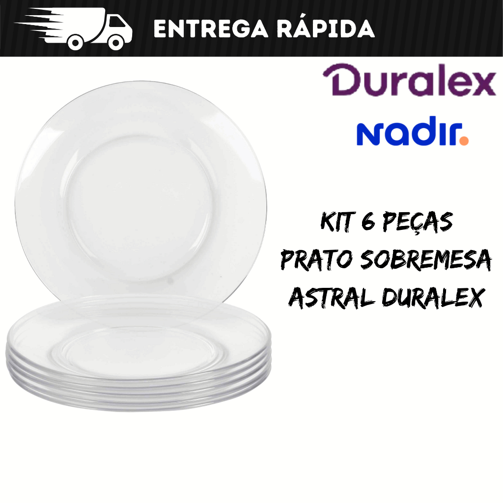 Kit 6 Pratos Sobremesa Duralex Astral -  Nadir em Oferta na Shopee