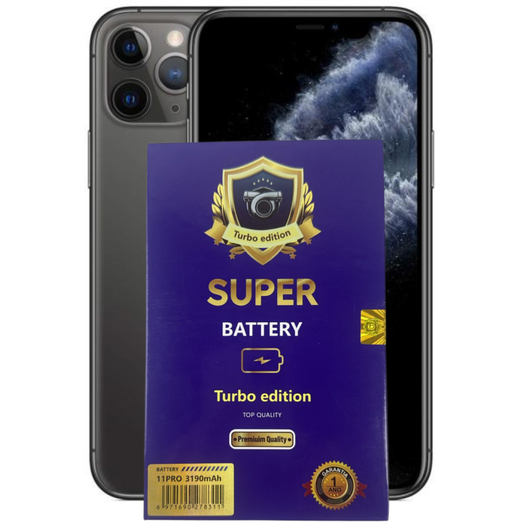 Bateria iPhone 11 Pro Max 3190mAh Saúde 100% Turbo Edition Premium